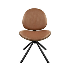 Load image into Gallery viewer, Faux Leather Metal Dining Side Chair - Light Brown