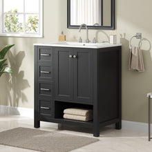 Load image into Gallery viewer, Bathroom Vanity With Sink Top, Bathroom Vanity Cabinet With 2 Doors And 2 Drawers, Open Shelf