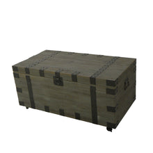 Load image into Gallery viewer, 22" Reclaimed Wood Distressed Trunk Coffee Table - Brown