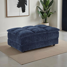 Load image into Gallery viewer, Azure - Upholstered Rectangular Ottoman - Blue