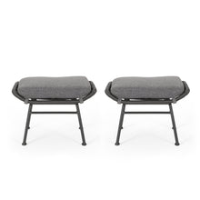 Load image into Gallery viewer, Outdoor Modern Boho Wicker Ottoman With Cushions (Set of 2)