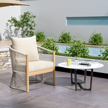 Load image into Gallery viewer, Modern Curved Aluminum Lounge Chair With Stylish Rope Weave Design And Cushioned Comfort For Outdoor
