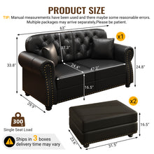Load image into Gallery viewer, Upholstered Sofa With Nailhead Trim, Rolled Armrests With Ottoman