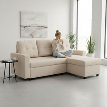 Load image into Gallery viewer, Convertible L Shaped Sectional Sleeper Sofa Bed, Saving Pull Out Couch