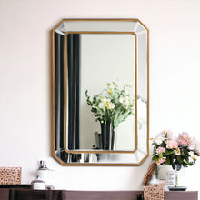 Load image into Gallery viewer, Recatngle Leaf Mirror With Angled Corners Frame - Gold