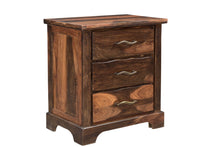 Load image into Gallery viewer, Three Drawer Solid Wood Nightstand - Dark Brown