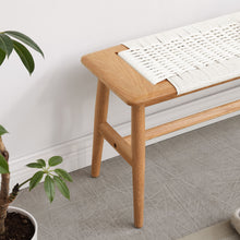 Load image into Gallery viewer, Design Dining Bench Bed Bench For Bedroom - White / Natural Oak