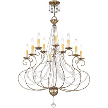 Load image into Gallery viewer, 38'' Ten Light Dimmable Chandelier With Shades - Bronze