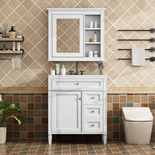 Load image into Gallery viewer, Bathroom Vanity With Top Sink, 2 Doors And 3 Drawers, Freestanding Set With Mirror Cabinet