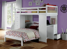 Load image into Gallery viewer, Freya - Twin Loft Bed With Storage (Not Including The Bottom Twin Bed) - White