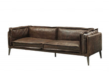 Load image into Gallery viewer, Top Grain Leather Sofa With Dark Brown Legs - Chocolate