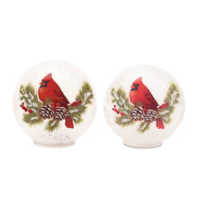 Load image into Gallery viewer, Bird Tabletop Sculpture With LED (Set of 2) - White / Red