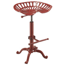 Load image into Gallery viewer, Backless Adjustable Height Bar Chair With Footrest 23" - Red