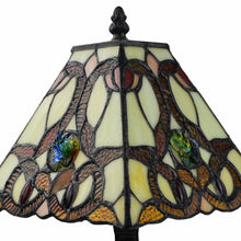 Load image into Gallery viewer, 9" x 14" x 15" Metal Candlestick Table Lamp With Beige Shade - Dark Brown
