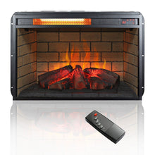 Load image into Gallery viewer, Infrared Quartz Heater Fireplace Insert -Woodlog Version With Brick