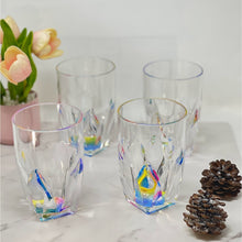 Load image into Gallery viewer, Rainbow Diamond Acrylic Glasses Drinking (Set of 4) Hi Ball 17Oz, Bpa Free Plastic Cocktail Glasses - Clear