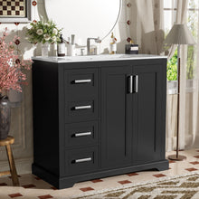 Load image into Gallery viewer, Bathroom Vanity With Sink, Soft Close Doors, Adjustable Shelf & 3 Drawers