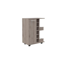 Load image into Gallery viewer, Rolling Dining Room Bar Cart With Wine Storage - Light Gray