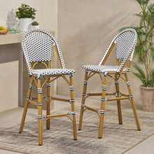 Load image into Gallery viewer, Outdoor Pe Rattan French Barstool Set