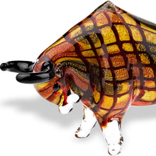 Load image into Gallery viewer, Murano Bull Figurine Tabletop Sculpture (376111) - Clear / Brown / Black