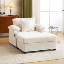Load image into Gallery viewer, Fabric Sofa Bed With Cupholders And USB Charging Ports Chair For Living Room