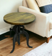 Load image into Gallery viewer, Solid Wood Round End Table - Industrial And Oak