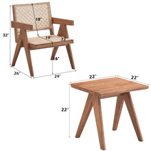 Load image into Gallery viewer, 3 Piece Accent Chair Set And Matching End Table For Living Room - Natural