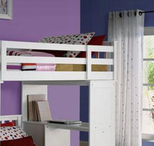 Load image into Gallery viewer, Freya - Twin Loft Bed With Storage (Not Including The Bottom Twin Bed) - White