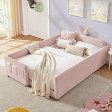 Load image into Gallery viewer, Cute Rabbit Ear Upholstered Platform Bed Frame With Safety Rail