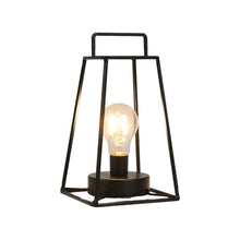 Load image into Gallery viewer, Metal Geometric Battery Operated Desk Lamp With Novelty Shade - Black