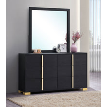 Load image into Gallery viewer, Jeremiah - 6 Drawer Dresser With Mirror - Black