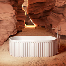 Load image into Gallery viewer, 67" Freestanding Solid Surface Bathtub, Luxury Engineered Stone Resin Freestanding Soaking Bathtub With Overflow And Pop-Up Drain Cupc Certified 23S13-67 - Matte White