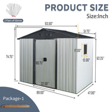 Load image into Gallery viewer, 8Ft X 4Ft Outdoor Metal Storage Shed With Window And Metal Foundation For Backyard, Patio, Lawn