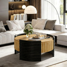 Load image into Gallery viewer, Modern Colorblocked Striped Coffee Table With Flip Top Storage