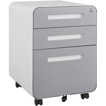 Load image into Gallery viewer, 3 Drawer Mobile File Cabinet Under Desk Office, Simple Style Versatile Storage Cabinet For Legal / Letter / A4 Files, 5 Wheel Design Anti-Tilting Cold Rolled Steel Waterproof Moisture-Proof