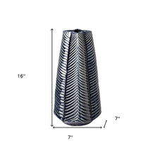 Load image into Gallery viewer, Abstract Table Vase - Navy Blue / White