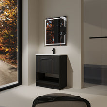 Load image into Gallery viewer, Modern Bathroom Vanity With Ceramic Sink, Freestanding Cabinet, Soft Closing Doors