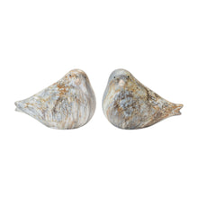 Load image into Gallery viewer, Faux Marble Bird Figurines (Set of 2) - Brown / Blue / Green