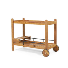Load image into Gallery viewer, Bar Cart With Wine Bottle Holders, - Black