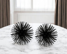 Load image into Gallery viewer, Decorative Spiky Sphere Tabletop Sculpture (Set of 2) - Black