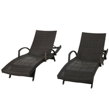 Load image into Gallery viewer, Salem - Contemporary Wicker Chaise Lounge With Arm, Weather Resistant