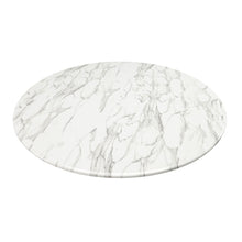 Load image into Gallery viewer, 32" Marble And Metal Dining Table - Gold