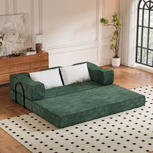 Load image into Gallery viewer, 3 Seat Folding Floor Couch & King Size Bed Mattress