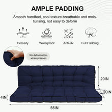 Load image into Gallery viewer, 3 Seater Outdoor Porch Swing Cushion With Backrest, Waterproof