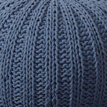 Load image into Gallery viewer, Cotton Round Ottoman 20" - Blue