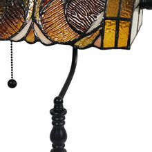 Load image into Gallery viewer, Candlestick Table Lamp With Beige Dome Shade - Dark Brown