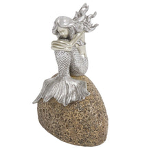 Load image into Gallery viewer, Contemplative Mermaid Tabletop Sculpture - Brown / Silver