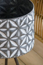 Load image into Gallery viewer, Metal Planter Stand, Round Galvanized Farmhouse Planter (Set of 2) - Gray