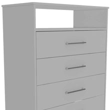 Load image into Gallery viewer, Modern Four Drawer Dresser With Hutch - White