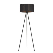 Load image into Gallery viewer, Tripod Floor Lamp With Black Drum Shade - Matte Black